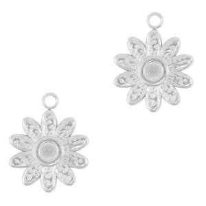 Stainless steel charms sunflower Silver