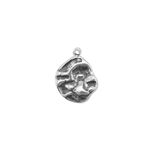 Stainless steel charms round Silver