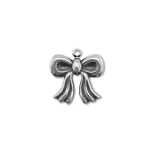 Stainless steel charms bow Silver