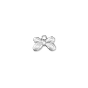 Stainless steel charms bow Silver