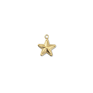 Stainless steel charms star Gold