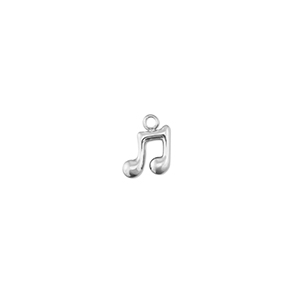 Stainless steel charms musical note Silver