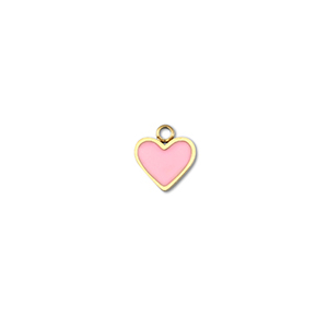 Stainless steel charms heart Gold-Pink
