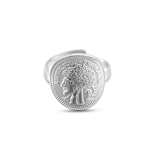 Stainless steel rings coin Silver