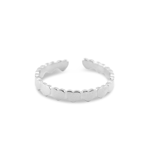 Stainless steel rings heart Silver