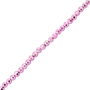 Top faceted beads 2mm round Metallic Fuchsia Pink