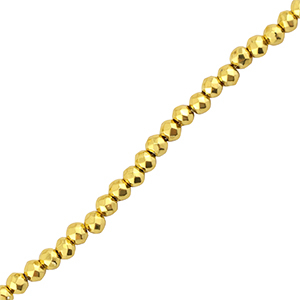 Top faceted beads 2mm round Metallic Gold