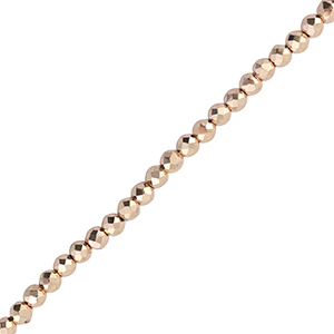 Top faceted beads 2mm round Metallic Rose Gold