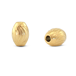 Stainless steel beads oval Gold