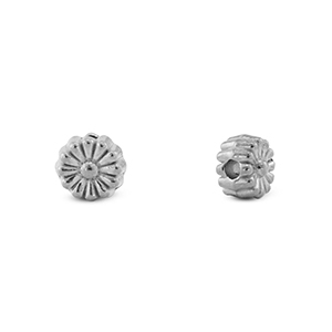 Stainless steel beads flower Silver
