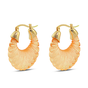 Trendy resin earrings oval Gold-Transparent Orange