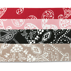Bandana mix of 4 Red-Light Pink-Black-Taupe Brown