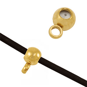 Stainless steel findings smart stopper bead with loop Gold