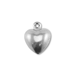 Stainless steel charms heart Silver
