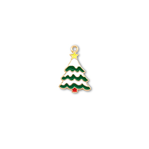 Metal charms christmas tree Gold-White-Green-Yellow