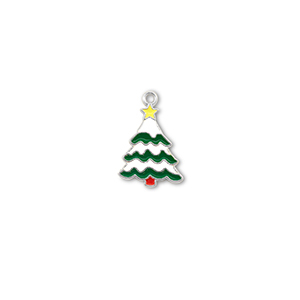 Metal charms christmas tree Silver-White-Green-Yallow