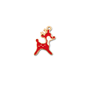 Metal charms reindeer Gold-Red-White