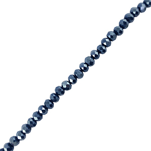 Top faceted beads 6x4mm disc Dark Blue