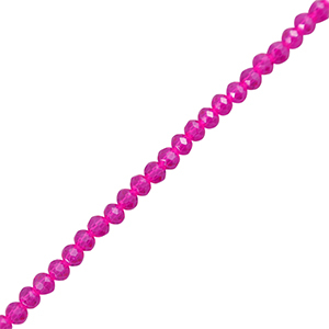 Top faceted beads 3x2mm disc Fuchsia Pink