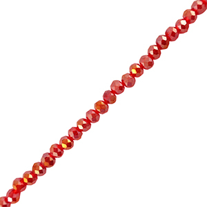 Top faceted beads 3x2mm disc Red