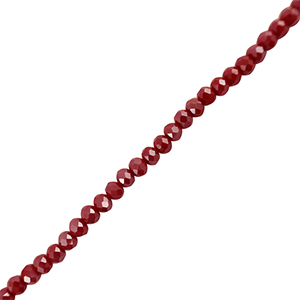 Top faceted beads 3x4mm disc Dark Red