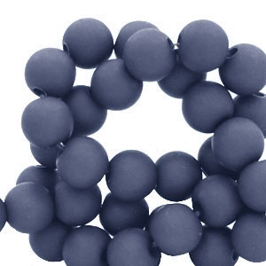 8 mm acrylic beads Denim Blue