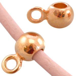 DQ European metal charms with loop (for 2mm leather) Rose Gold (nickel free)