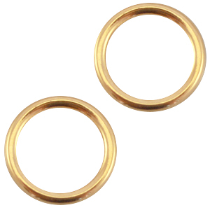 Closed DQ European metal ring 13.5mm Gold (nickel free)