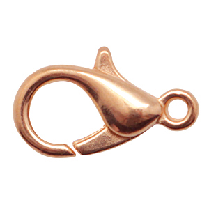 DQ European metal findings lobster clasp 15mm Rose Gold (nickel free)