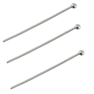 DQ European metal headpin with ball 25mm Antique Silver (nickel free)