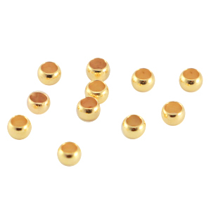 DQ metal crimp bead 2.5mm Gold (nickel free)