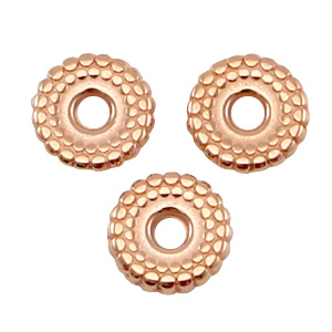 DQ European metal deco beads disc 8mm Rose Gold (nickel free)