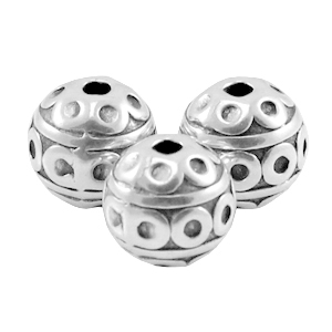 DQ European metal beads deco 8mm Antique Silver (nickel free)