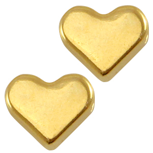 DQ European metal heart shaped bead Gold (nickel free)