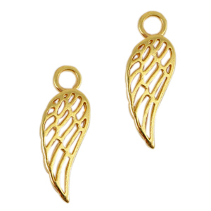 DQ European metal charms angel wing Gold (nickel free)