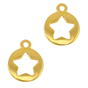 DQ European metal charms star Gold (nickel free)
