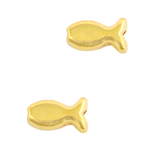 DQ European metal beads fish Gold (nickel free)