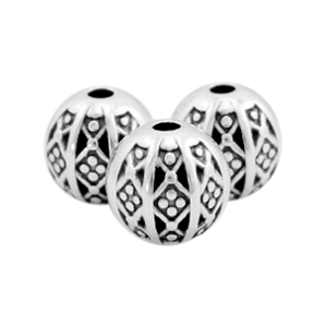 DQ European metal beads ball bohemian 8mm Antique Silver (nickel free)