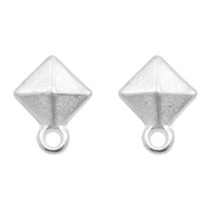 DQ metal findings earpin rhombus with loop Antique Silver (nickel free)