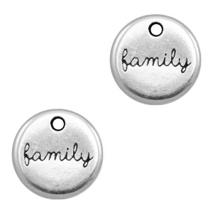 DQ European metal charms "family" Antique Silver (nickel free)