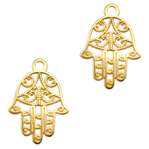 DQ European metal charms Hamsa hand Gold (nickel free)