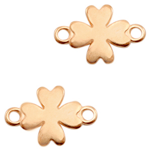 DQ European metal charms connector clover Rose Gold (nickel free)
