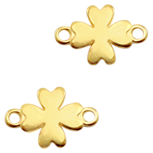 DQ European metal charms connector clover Gold (nickel free)