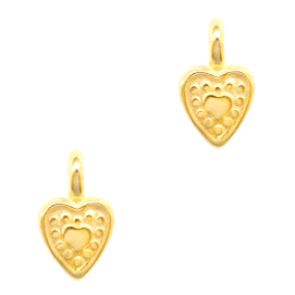 DQ European metal charms heart Gold  (nickel free)