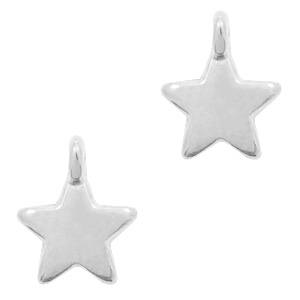 DQ European metal charms star Antique Silver (nickel free)