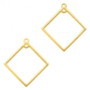 DQ European metal charms rhombus Gold (nickel free)