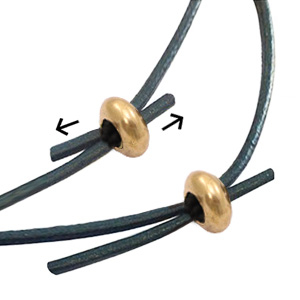 Smart stopper bead DQ metal 8x4mm Antique Bronze (nickel free)