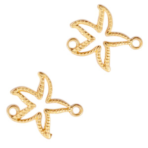 DQ European metal charms connector starfish Gold (nickel free)
