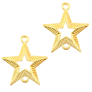 DQ European metal charms connector star Gold (nickel free)