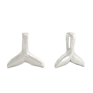 DQ European metal charms whale tail Antique Silver (nickel free)